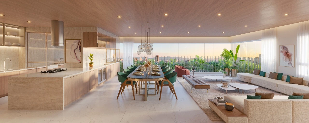Living do apartamento de 183 m² · Alba